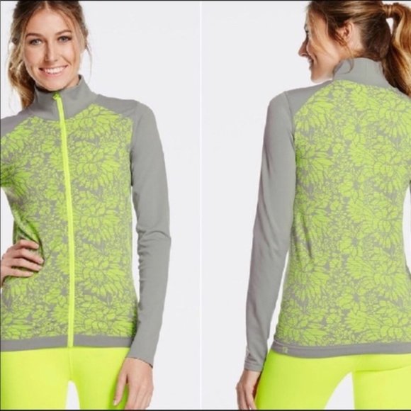 Fabletics Gray Lime Stretch Jacket Bust 32 - 34 - Picture 1 of 4